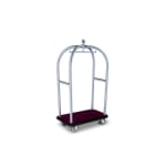 Forbes Birdcage Luggage Cart, 2" Diameter, Brushed Stainless Steel, 6" Cushion Gray Non-Marking